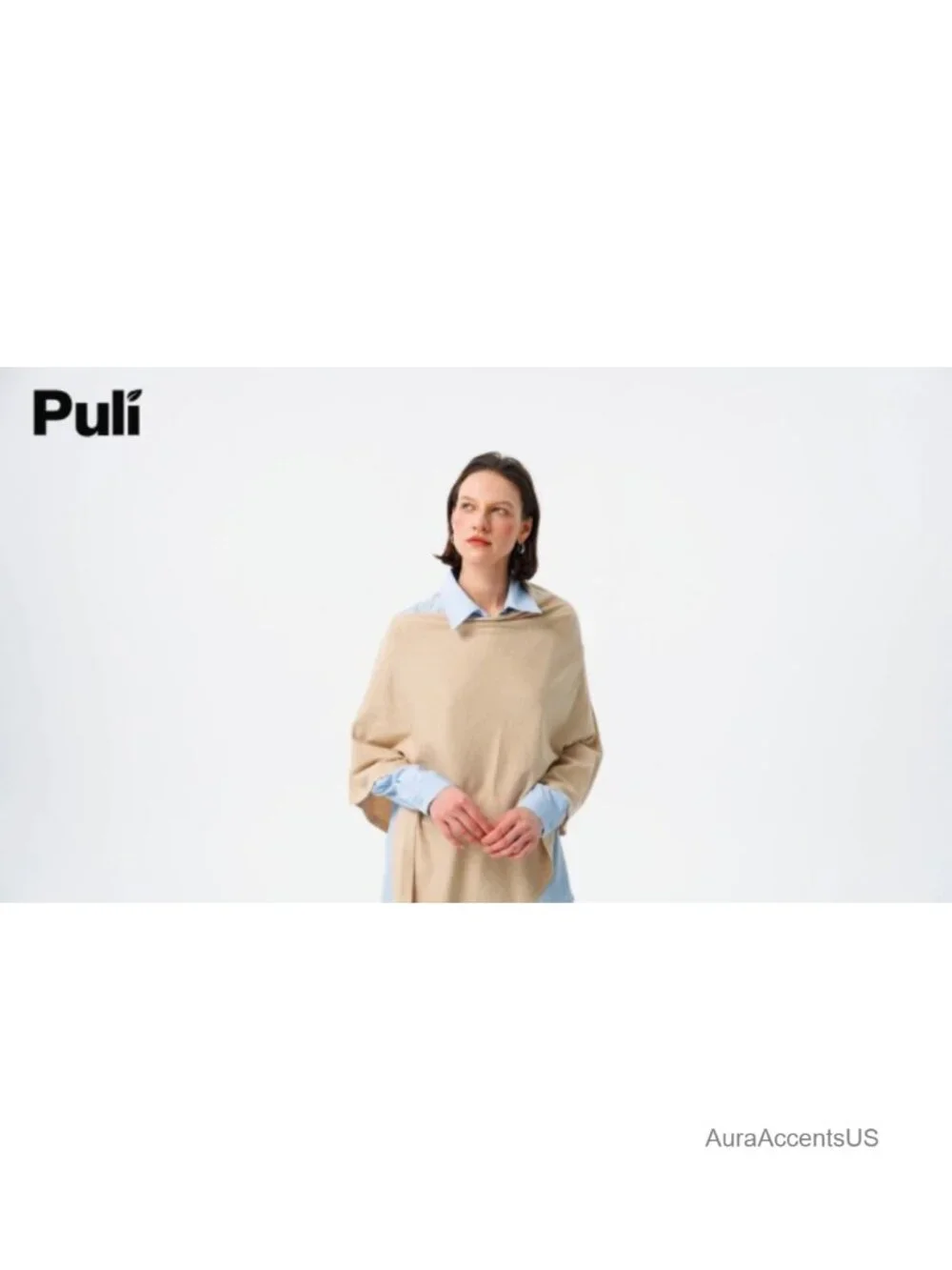 Women's Poncho Sweater Versatile Shawl Wrap Travel Pullover Viscose Blend